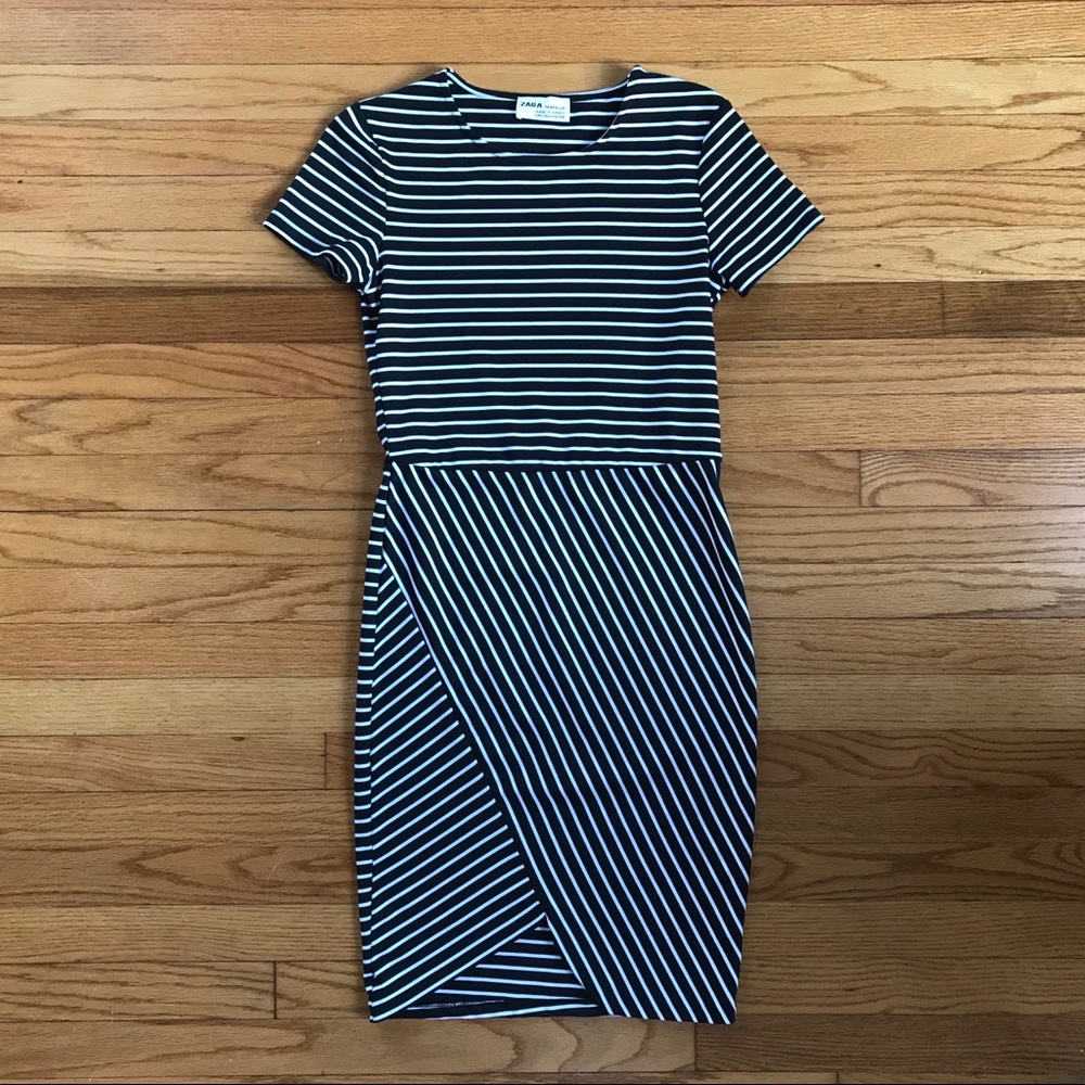 NEVER WORN Zara Black & White Stripe Dress